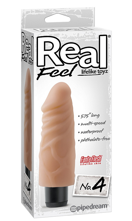 Реалистичный вибромассажер Real Feel Lifelike Toyz №4 - 14,6 см. - термопластичный эластомер (TPE)