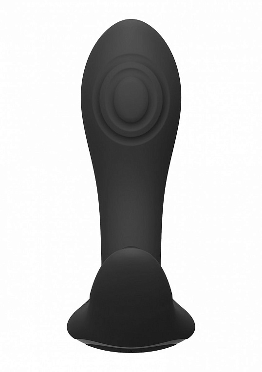 Черный вибромассажер Kata с анальным и клиторальным стимуляторами - 12 см. Shots Media BV