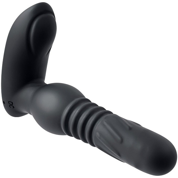Черный массажер простаты Adams Warming   Rotating Prostate Thruster - 15,3 см. - силикон