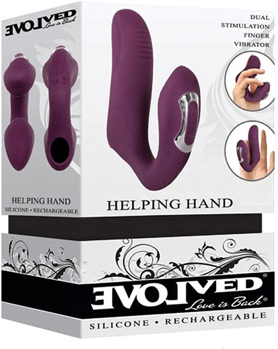 Фиолетовая вибронасадка на палец Helping Hand - фото 6