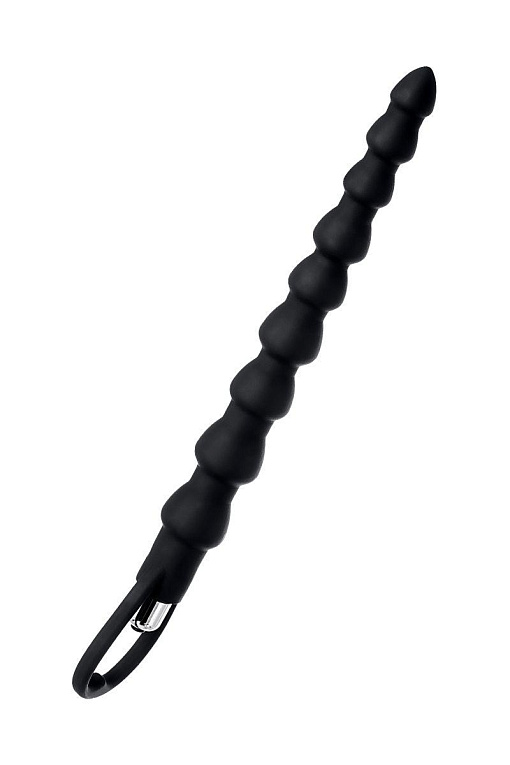 Черная анальная цепочка с вибрацией A-toys - 32,7 см. - силикон