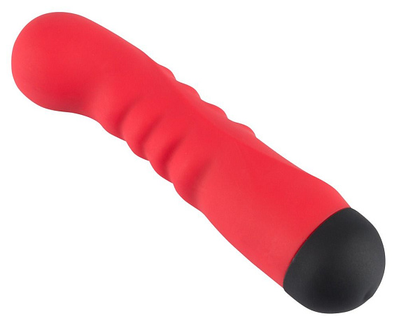 Красный вибратор с 10 режимами вибрации Colorful Joy Ripple - 16,5 см. - силикон