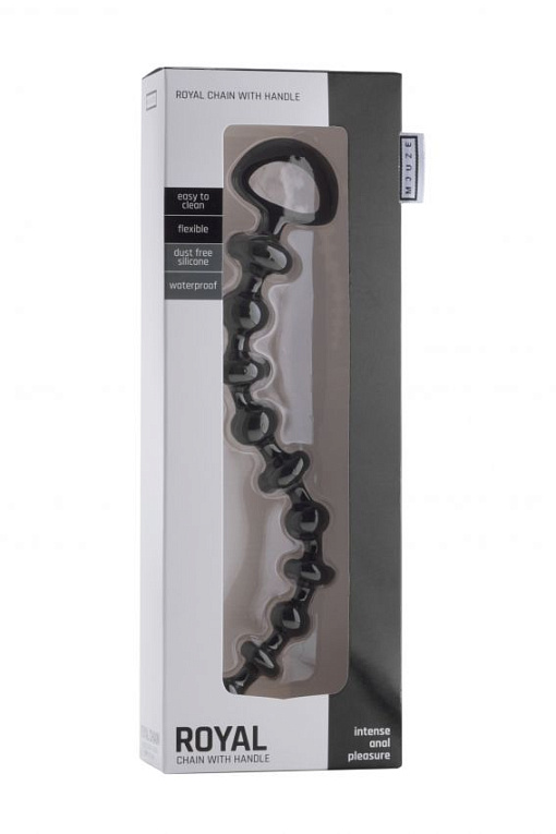 Чёрная анальная цепочка Royal Chain - 26 см. от Intimcat
