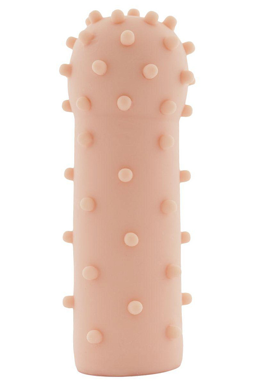 Удлиняющая телесная насадка на пенис с шишечками XLover - 18 см. - SoftSkin