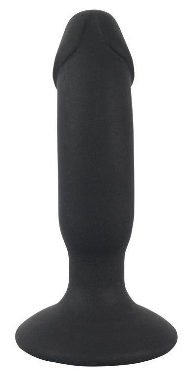 Черная реалистичная анальная вибровтулка - 14 см. от Intimcat