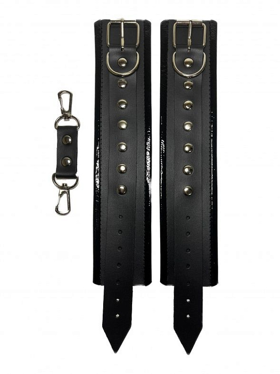 Черные наручники из эко-кожи от Intimcat