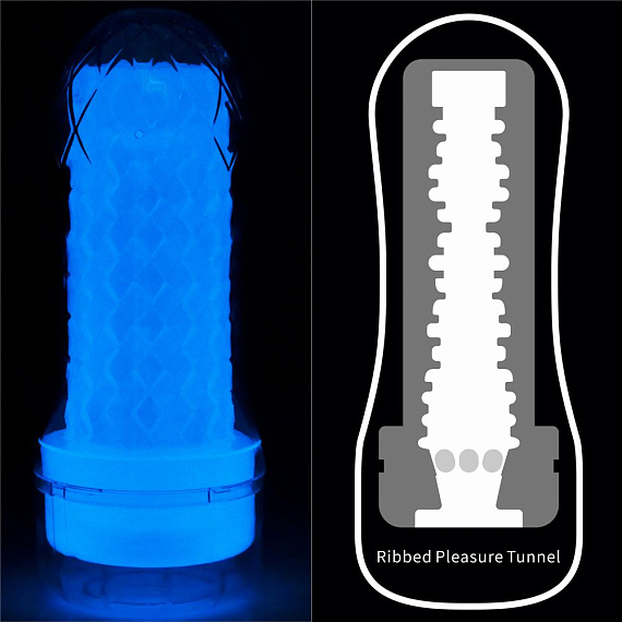 Светящийся в темноте мастурбатор Lumino Play Masturbator Ribbed - термопластичный эластомер (TPE)