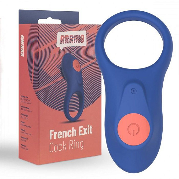 Синее эрекционное кольцо RRRING French Exit Cock Ring - силикон