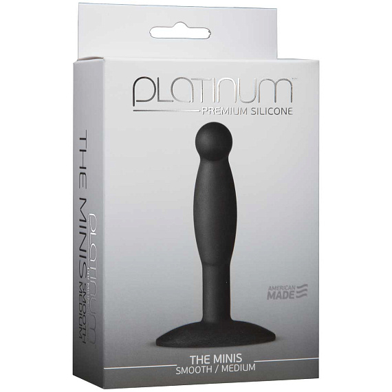 Черная анальная пробка Platinum Premium Silicone - The Minis - Smooth Medium - Black M - силикон