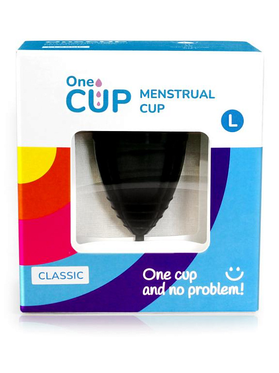 Черная менструальная чаша OneCUP Classic - размер L - фото 5