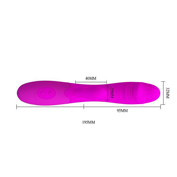 Лиловый перезаряжаемый вибратор Snappy с клиторальным отростком - 19,5 см. Baile