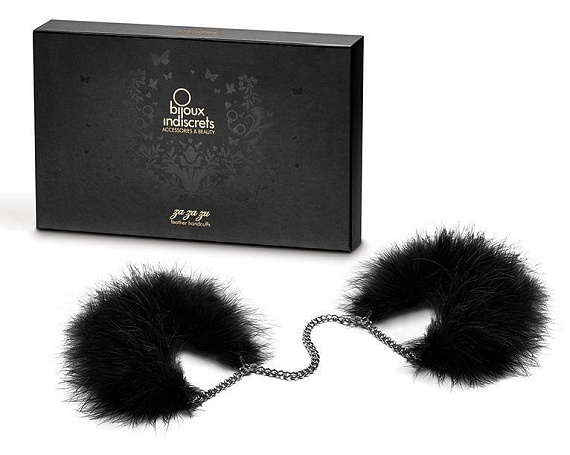 Перьевые наручники Za Za Zu Feather Handcuffs Bijoux - натуральное перо