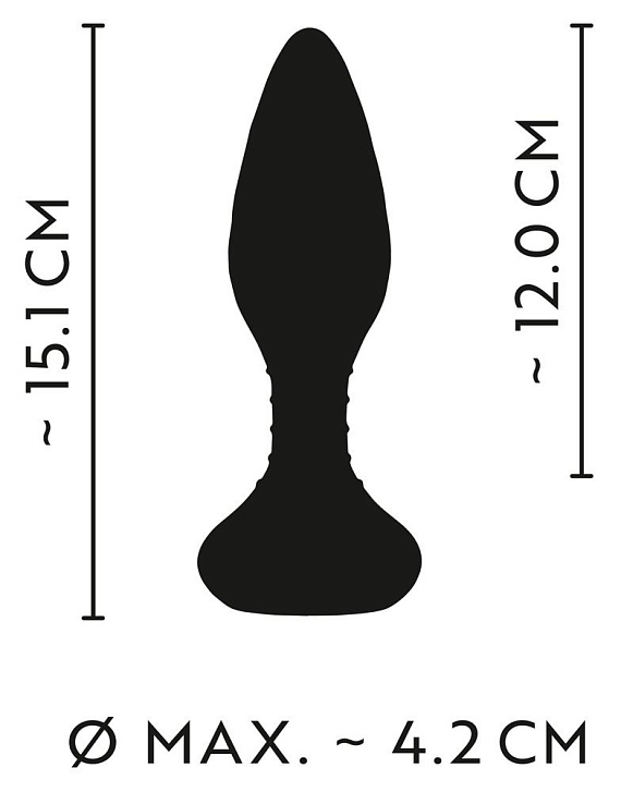 Черная анальная вибровтулка Remote Controlled Butt Plug - 15,1 см. - фото 8