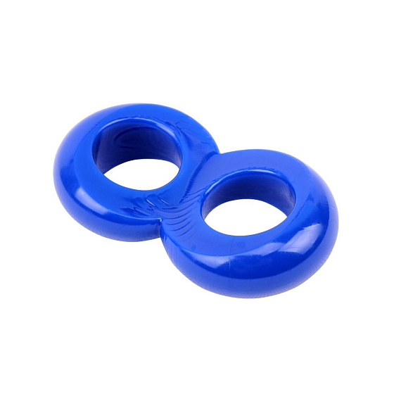 Синее эрекционное кольцо-восьмерка Duo Cock 8 Ball Ring от Intimcat