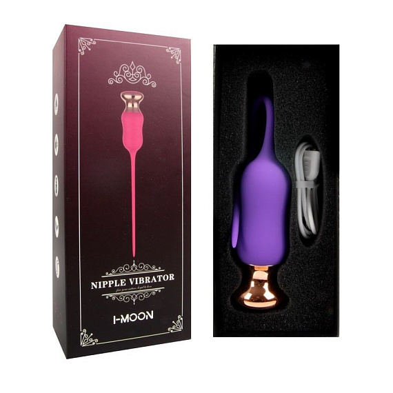Фиолетовый тонкий стимулятор Nipple Vibrator - 23 см. - фото 8