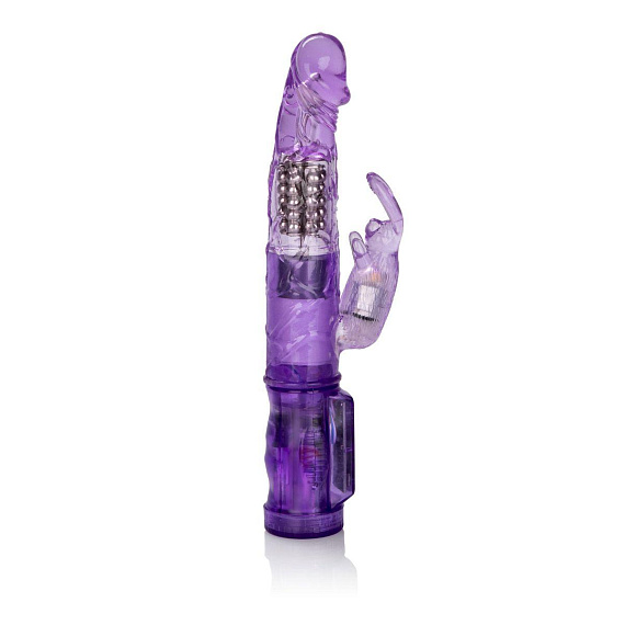Фиолетовый вибромассажер Petite Jack Rabbit - 24 см. - Термопластичная резина (TPR)