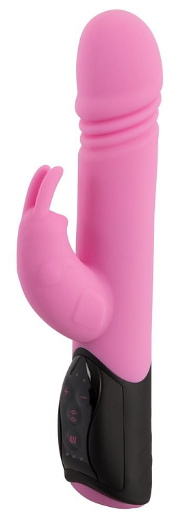 Розовый вибратор-кролик Thrusting Rabbit - 25 см.