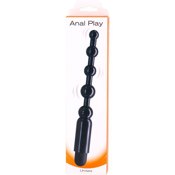 Черная виброцепочка ANAL PLAY - 12,5 см. - поливинилхлорид (ПВХ, PVC)
