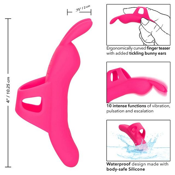 Розовый вибромассажер на палец The Flirty Vibe - 10 см. от Intimcat