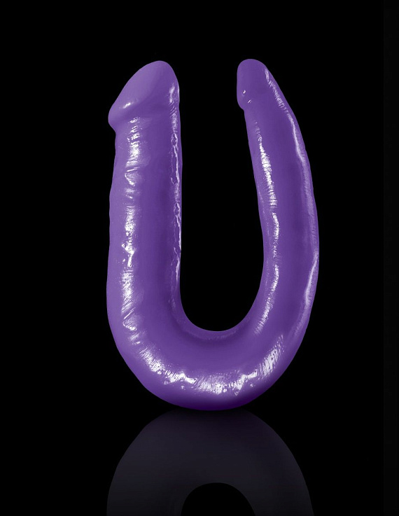 Фиолетовый U-образный фаллоимитатор Double Trouble - 34,3 см. Pipedream