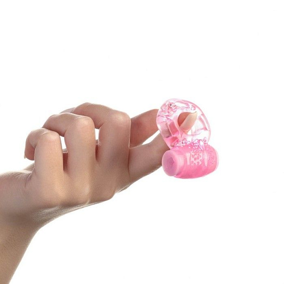 Розовое мягкое эрекционное кольцо с вибрацией от Intimcat