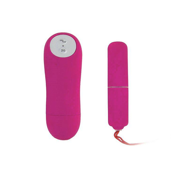 Розовая вибропуля Magic X20 с дистанционным пультом управления 20 режимами вибрации - анодированный пластик (ABS)