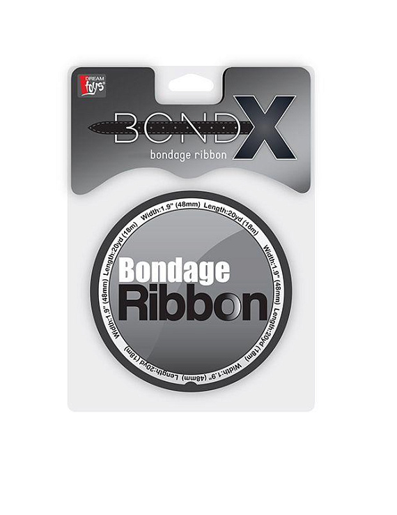 Чёрная лента для связывания BONDX BONDAGE RIBBON - 18 м. - поливинилхлорид (ПВХ, PVC)