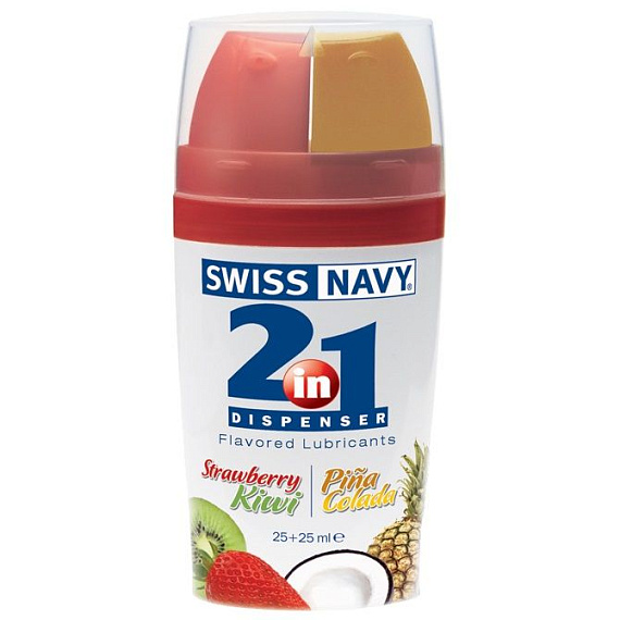 Ароматизированный лубрикант Swiss Navy Lube 2-in-1 Strawberry Kiwi   Pina Colada - 50 мл.