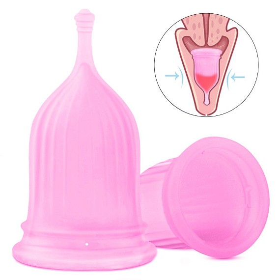 Розовая менструальная чаша HANNA - силикон