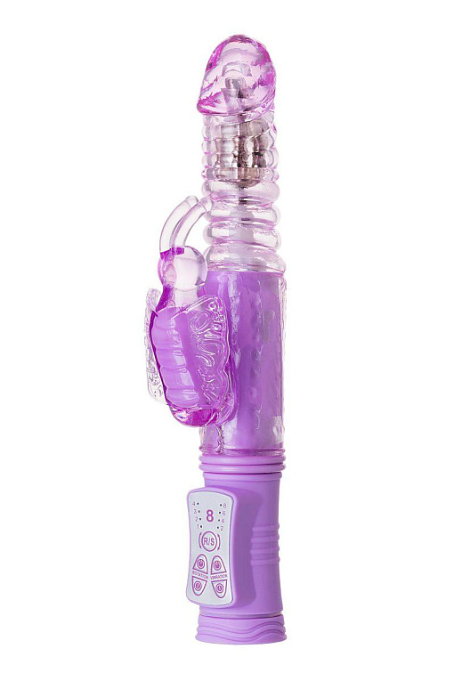 Фиолетовый хай-тек вибратор High-Tech fantasy с вращением бусин - 24,5 см. от Intimcat