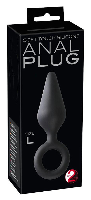 Чёрная анальная пробка Soft Touch Plug L - 15,5 см. - силикон