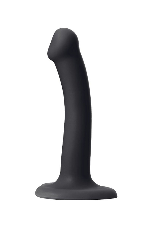 Черный фаллос на присоске Silicone Bendable Dildo S - 17 см. Strap-on-me