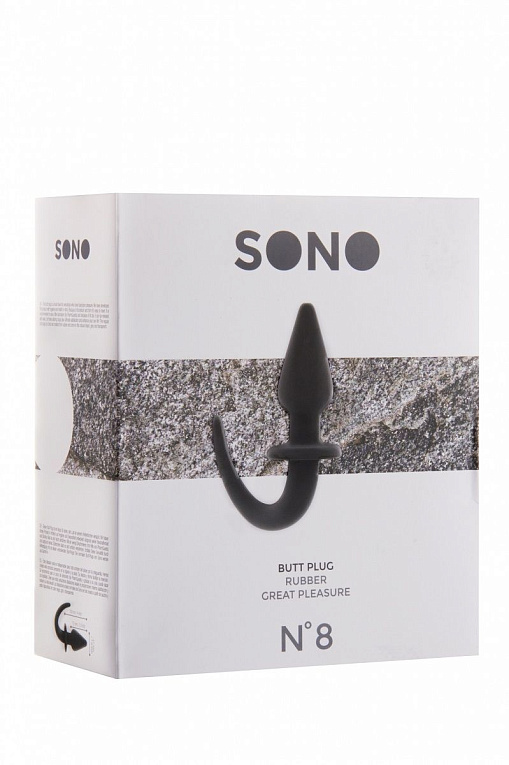 Чёрная анальная пробка SONO №8 - термопластичная резина (TPR)