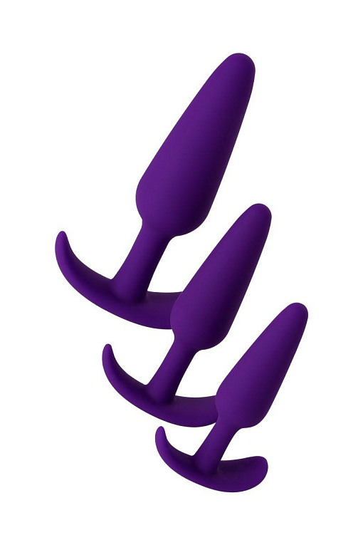 Набор из 3 фиолетовых анальных втулок A-toys - силикон