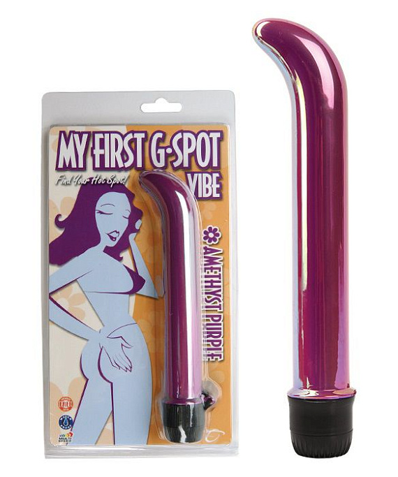 Фиолетовый вибратор для точки G My First G-Spot Vibe - 19 см.