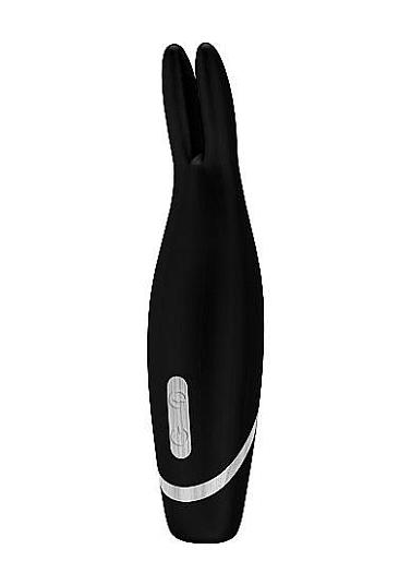 Чёрный вибростимулятор-зайчик Orna - 17,3 см.