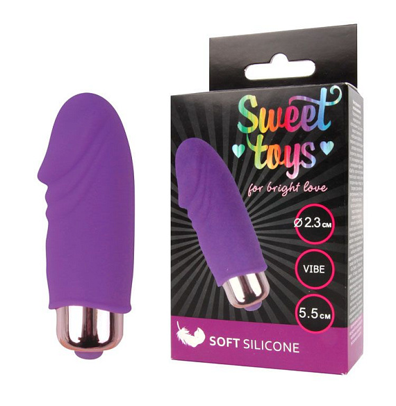 Фиолетовый вибромассажер Sweet Toys - 5,5 см.