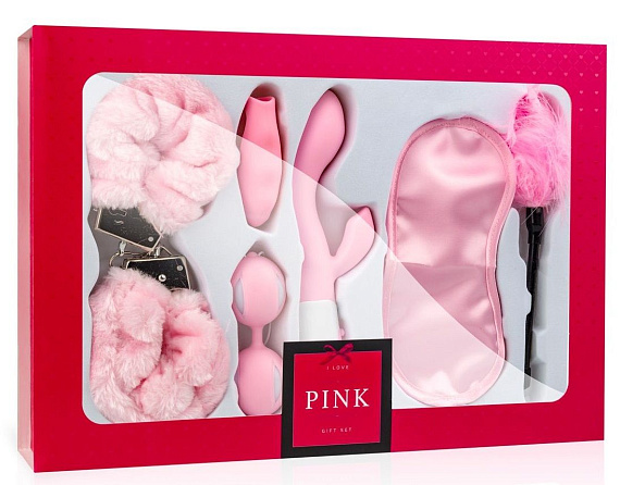 Эротический набор I Love Pink Gift Box из 6 предметов - анодированный пластик, силикон