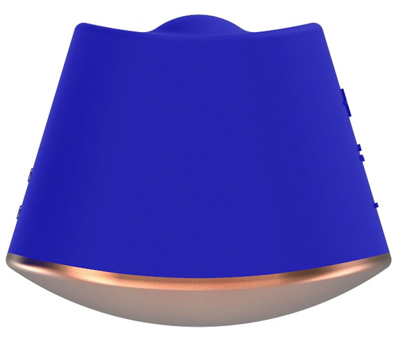 Синий клиторальный стимулятор Dazzling с вибрацией и ротацией - 6,7 см. Shots Media BV