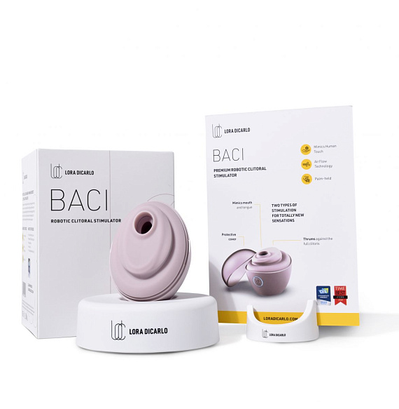Нежно-розовый вакуумный стимулятор Baci Premium Robotic Clitoral Massager - фото 8