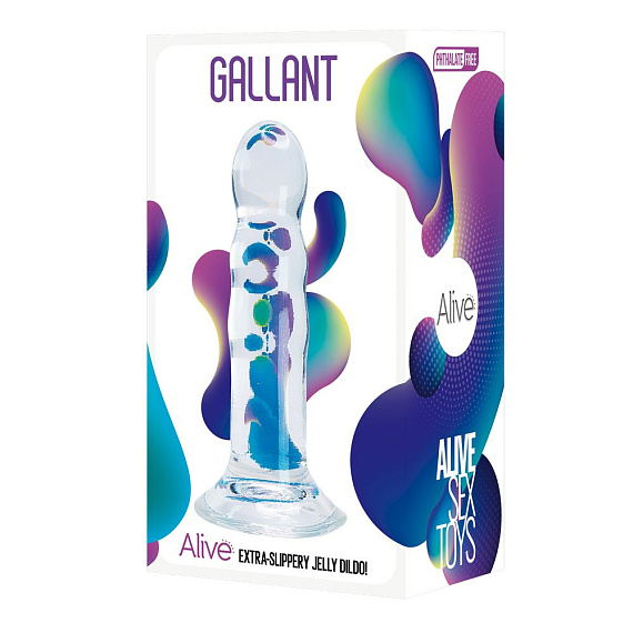 Прозрачный фаллоимитатор на присоске Gallant Jelly Dildo - 16 см. - термопластичный эластомер (TPE)
