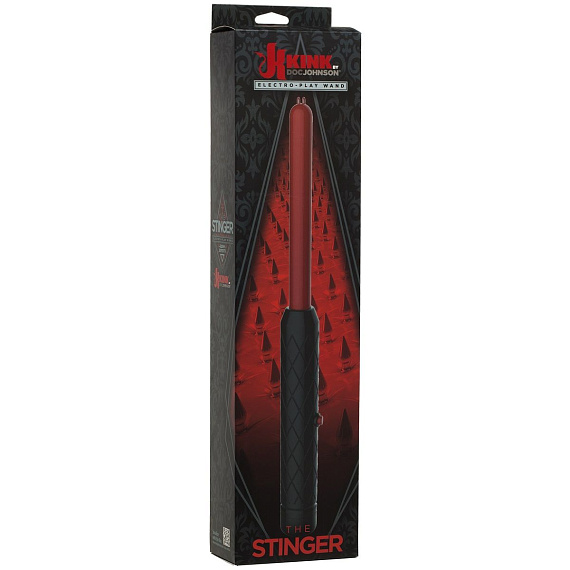 Черно-красный жезл для электростимуляции The Stinger Electro-Play Wand - 38,1 см. - анодированный пластик (ABS)