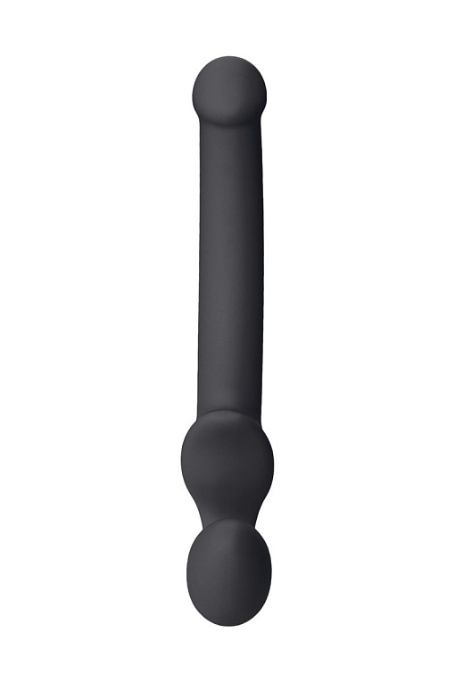 Черный безремневой страпон Silicone Bendable Strap-On - size S от Intimcat