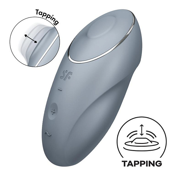 Светло-серый вибростимулятор Tap   Climax 1 от Intimcat