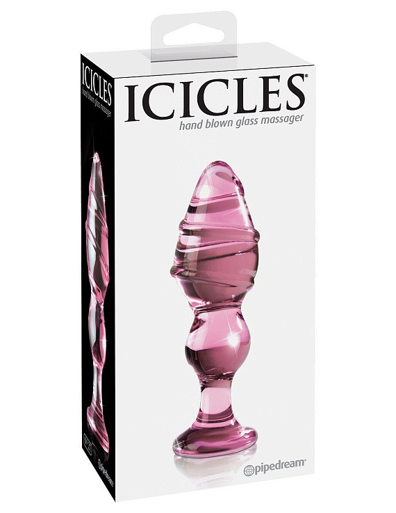 Стеклянный анальный стимулятор ICICLES №27 - 14 см. от Intimcat