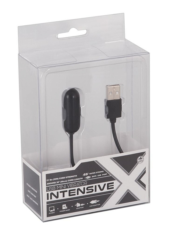 Чёрное виброяйцо с питанием от USB-порта Intensive от Intimcat