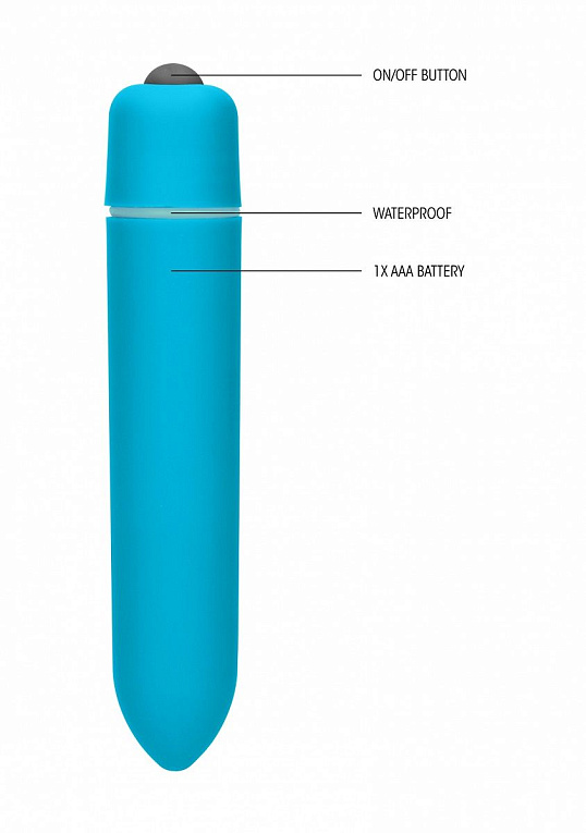 Голубая вибропуля Speed Bullet - 9,3 см. - анодированный пластик (ABS)