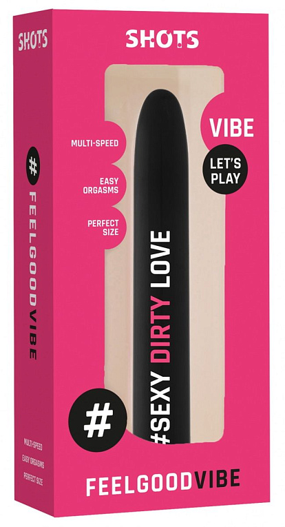 Черный гладкий вибромассажер Feelgood Vibe #Sexy dirty love - 17,2 см. - анодированный пластик (ABS)