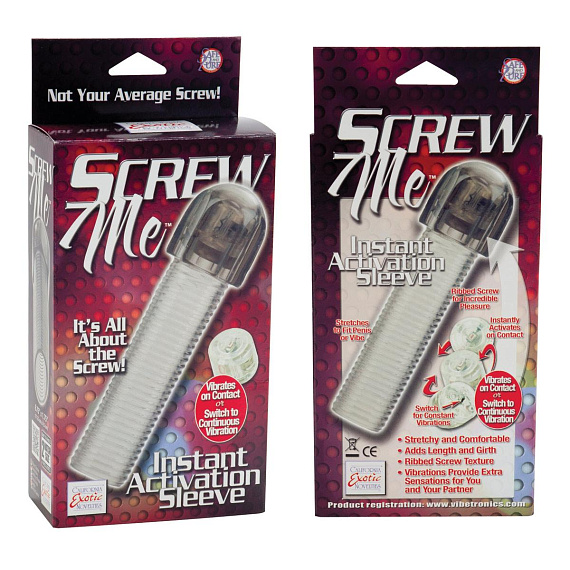 Насадка с вибрацией Screw Me Instant Activation Sleeve - 17,25 см. - фото 5