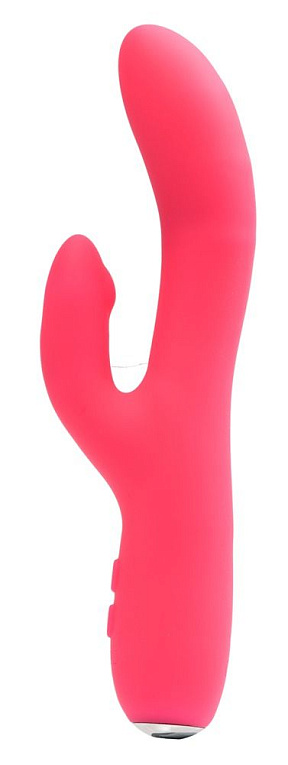 Розовый вибромассажер VeDO Rockie с клиторальным отростком - 21,9 см. - силикон